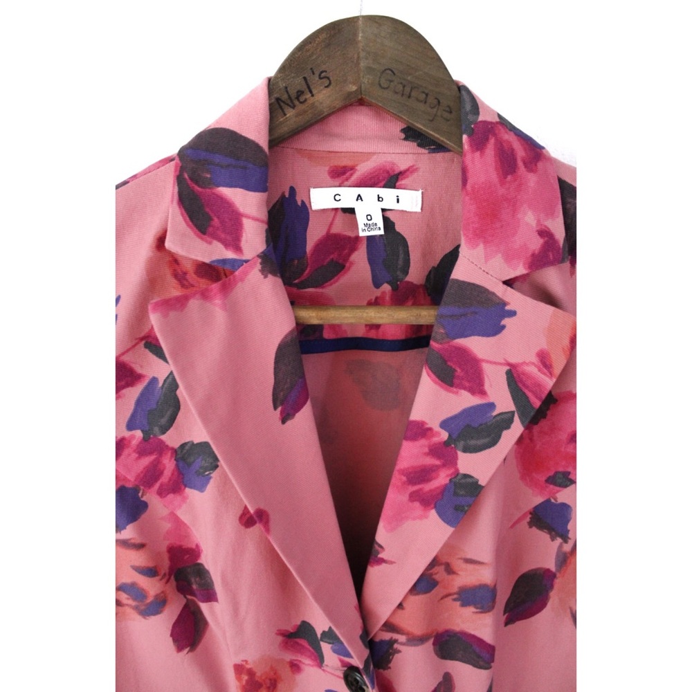 CAbi Pink Rose Garden Floral Buttoned Jacket Blazer Preowned XS - Picture 8 of 15